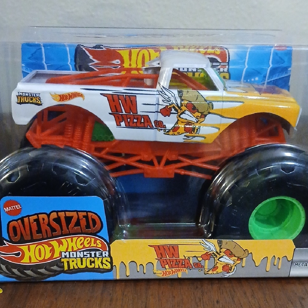 Hot Wheels HW Pizza Co. Oversized Monster Truck  With Cheesy Flames